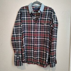 Ralph Lauren Bleeding Madras Authentic Long Sleeve Cotton Plaid Men's Shirt Red